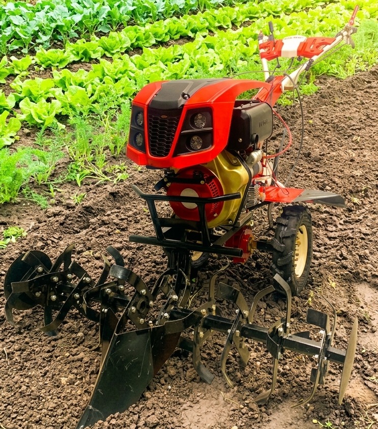 VEERSHAKTI 188F/12 HP (KAMA) DIESEL OPERATED ROTARY CULTIVATOR/POWER TILLER/POWER WEEDER SELF START WITH BATTERY - Image 4