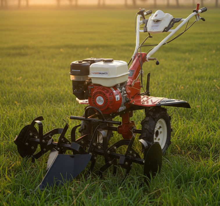 VEERSHAKTI 170F/7 HP PETROL OPERATED ROTARY CULTIVATOR /POWER TILLER/ POWER WEEDER - Image 2